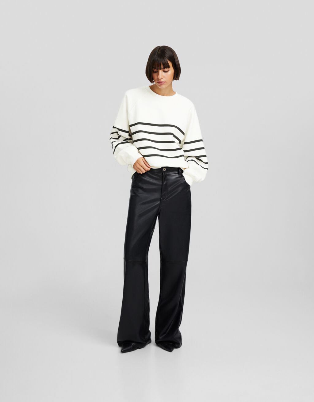 Sweat raglan-Blanc / Noir-3