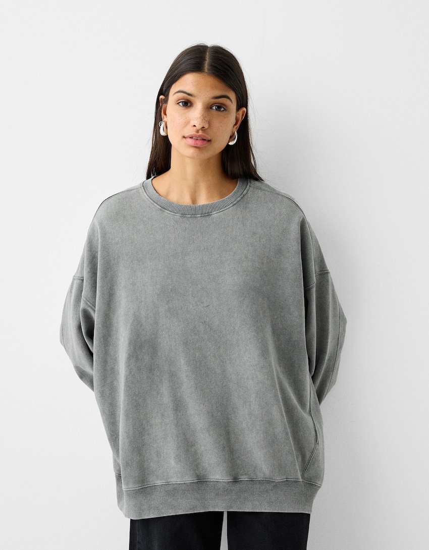Oversized sweatshirt-Grey-0