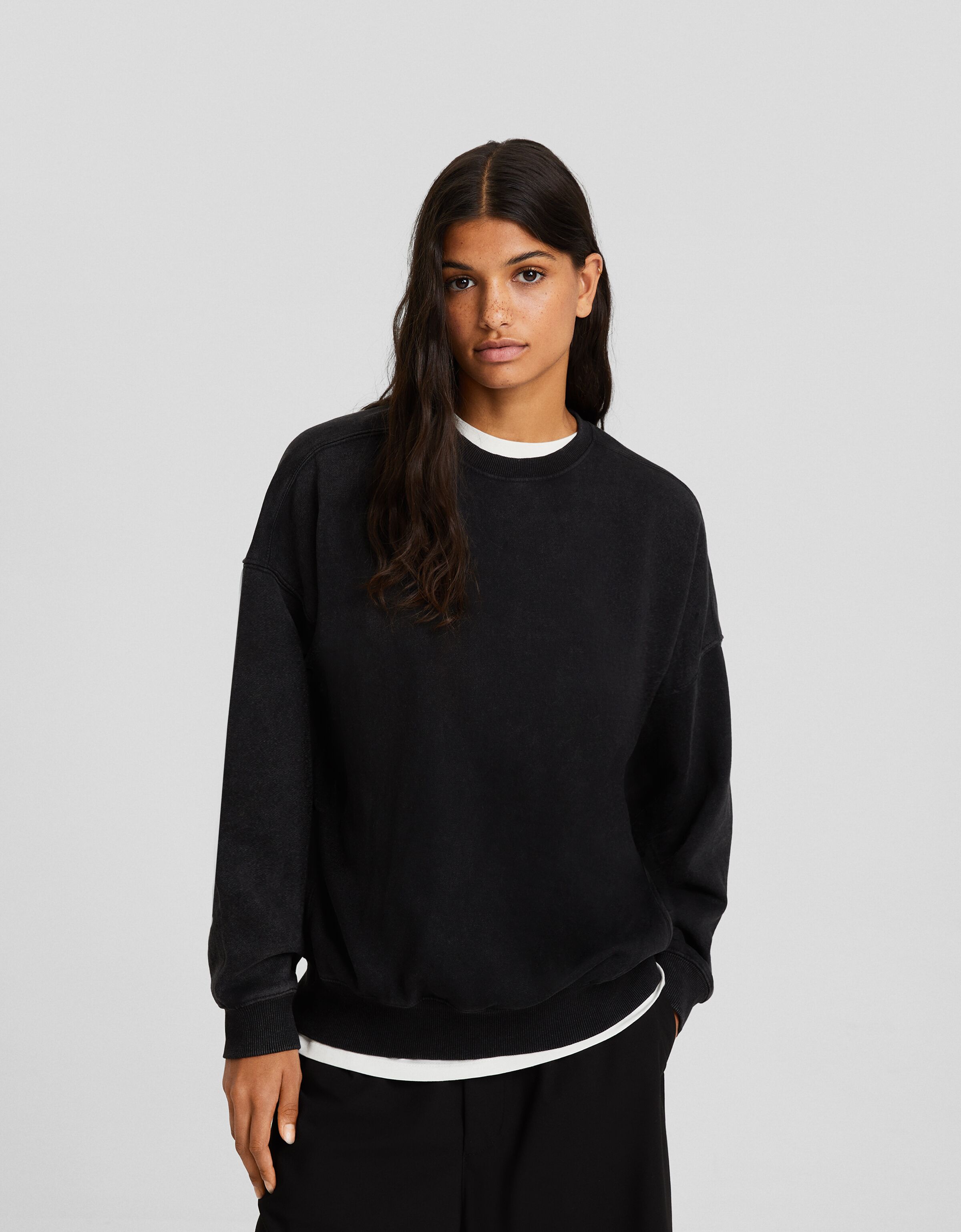 Womens oversized top crewneck sweatshirt