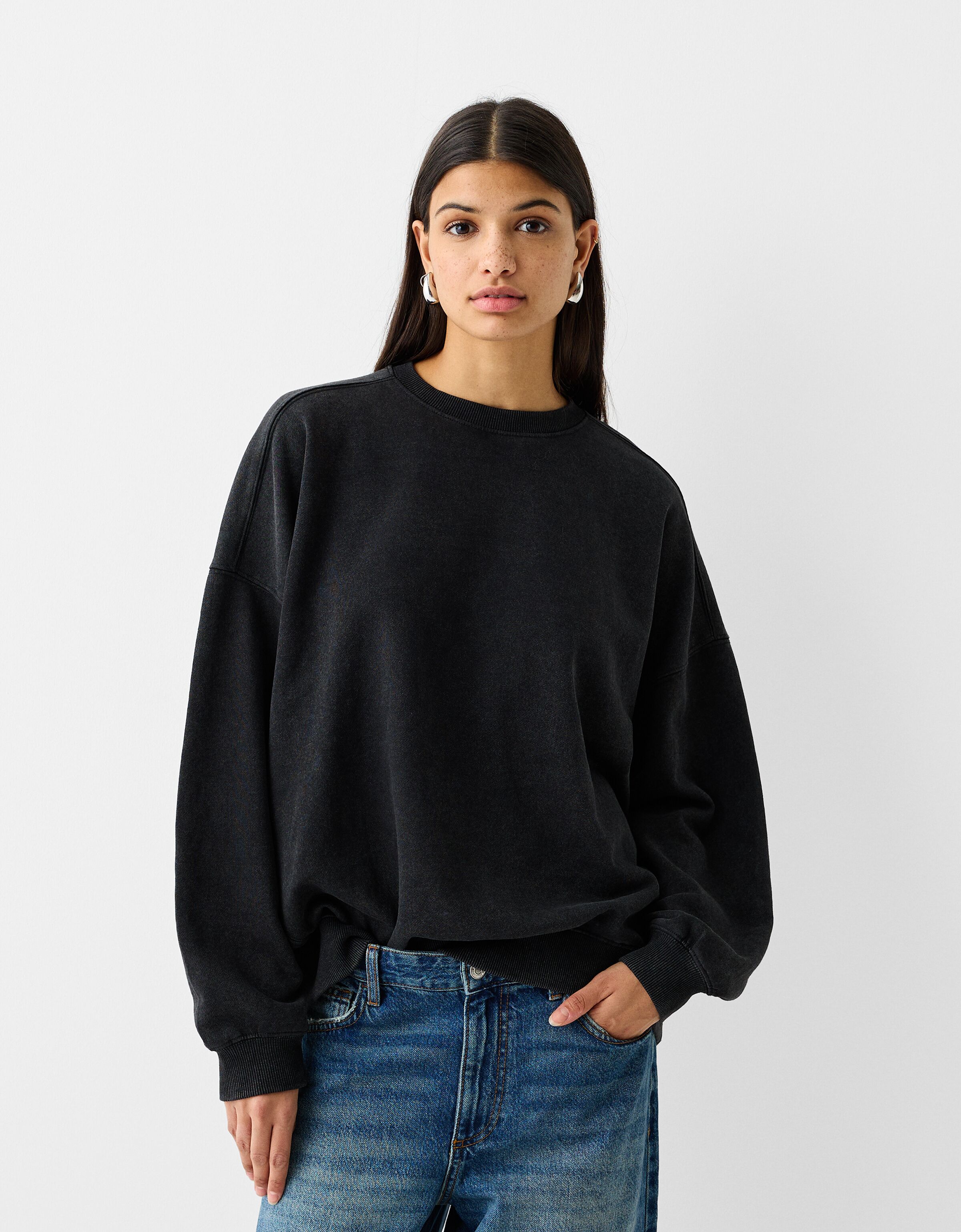 Oversized crew hot sale neck jumper