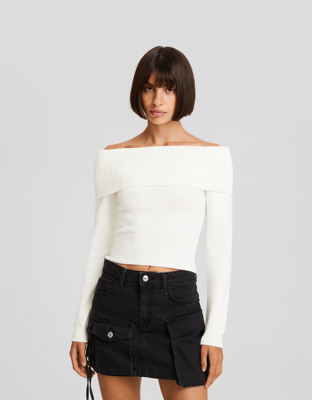Maglia con scollo bardot