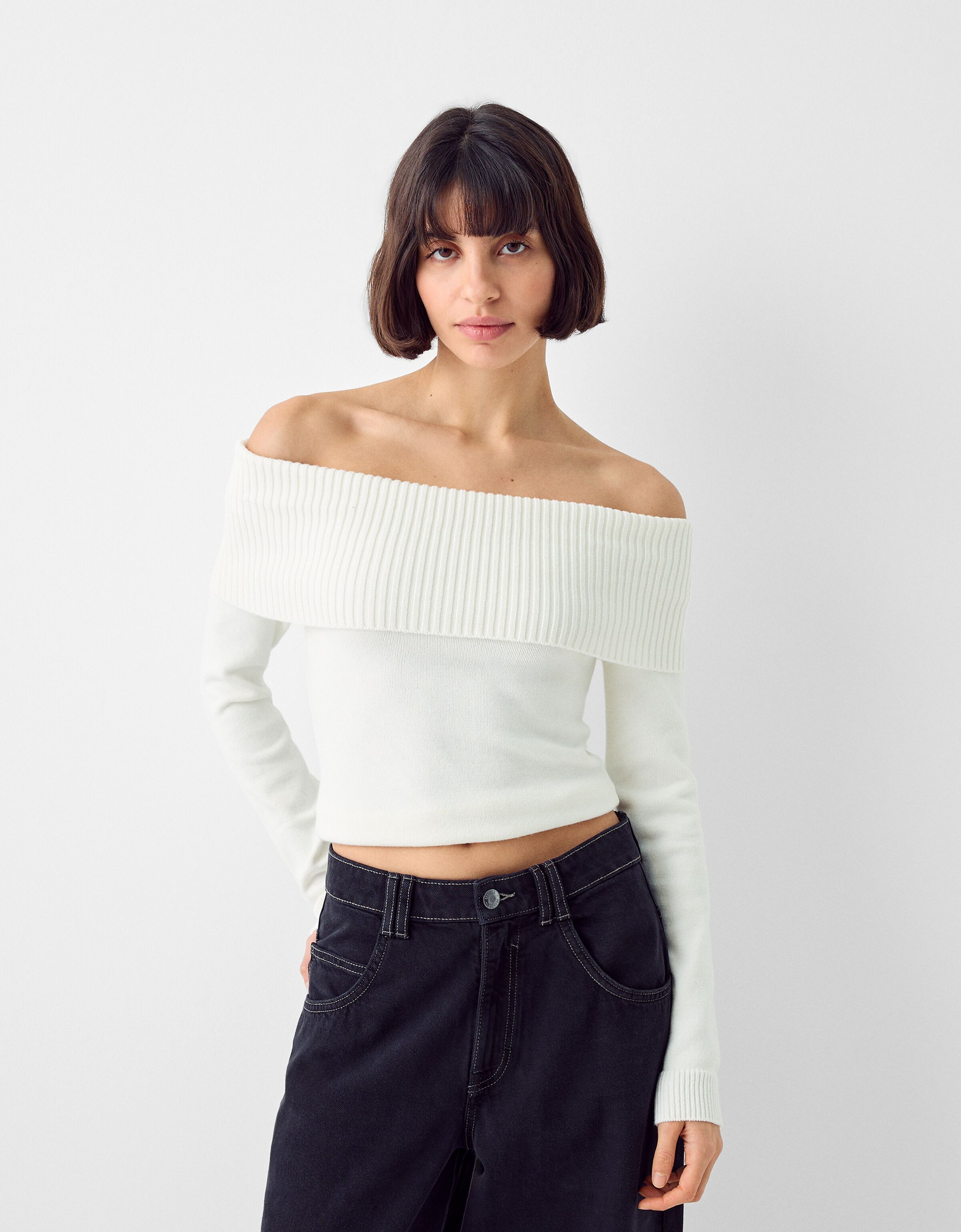 Baggy crop hot sale top sweater