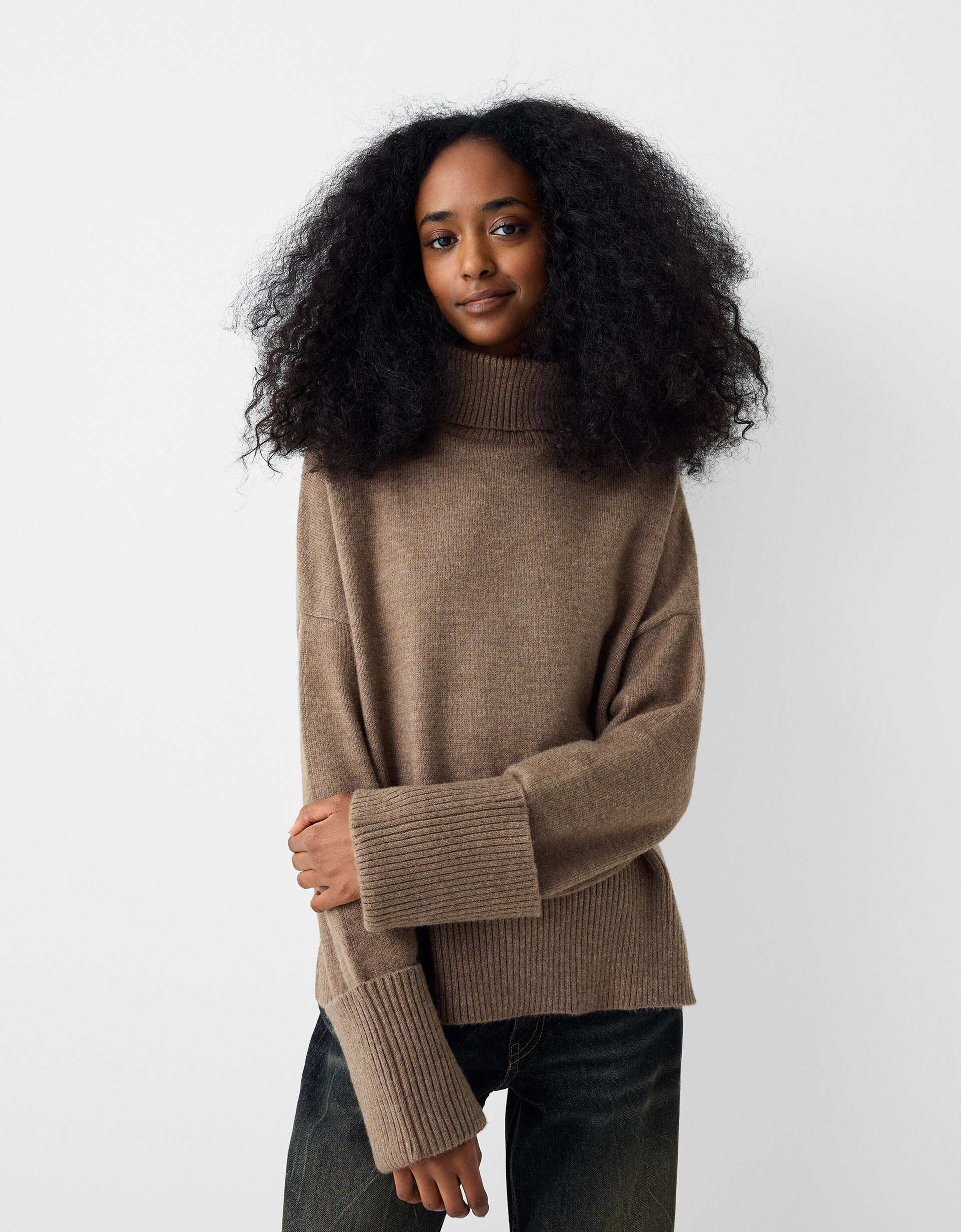 Brown Turtleneck Bodysuits for Women - Up to 50% off
