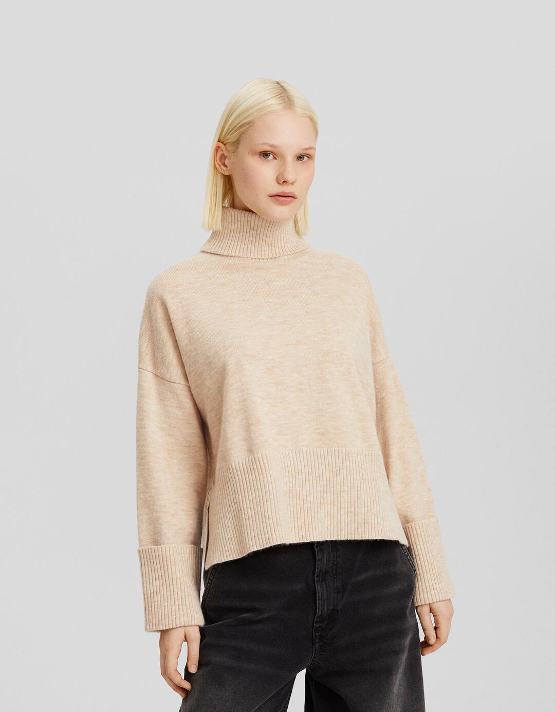 Raised neck jumper