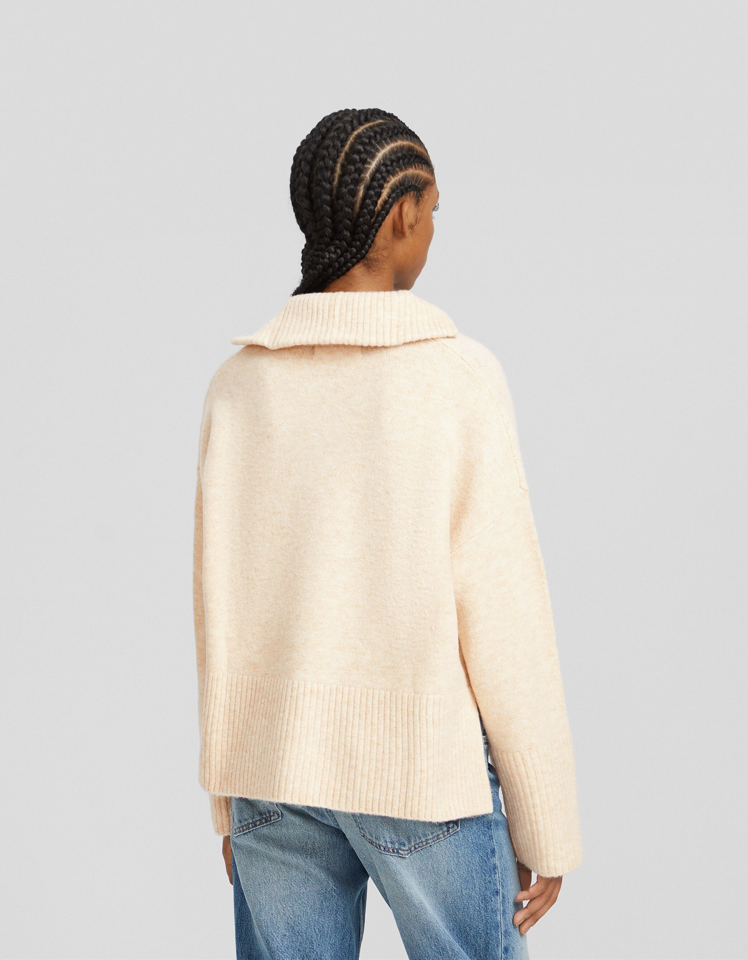 Pull col roul fermeture clair Promotion jusqu 50 BSK