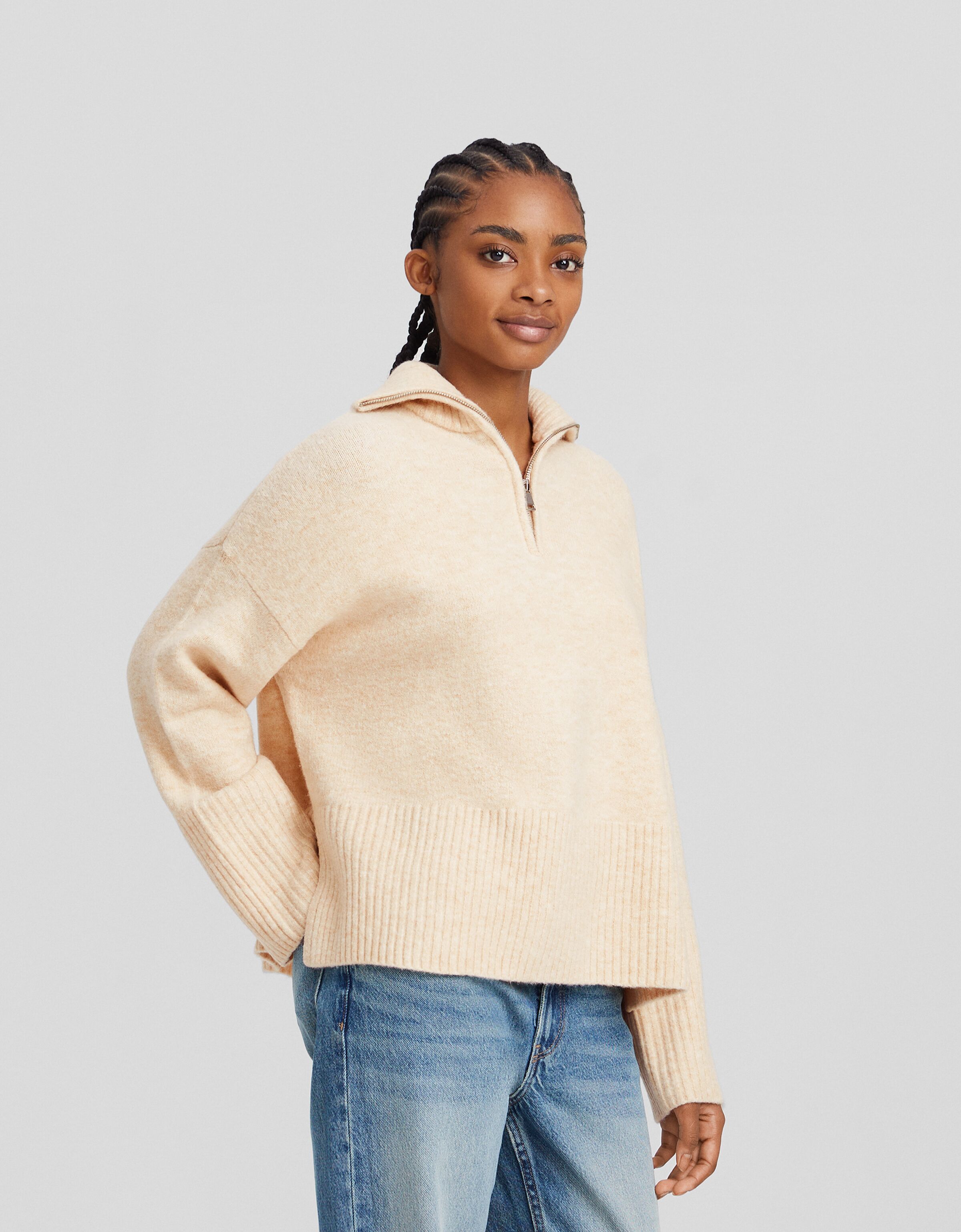 Bershka high sales neck oversized sweater