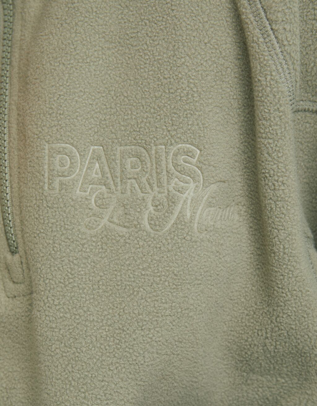 سويت شيرت فليس مطرز بسحّاب-كاكي-6
