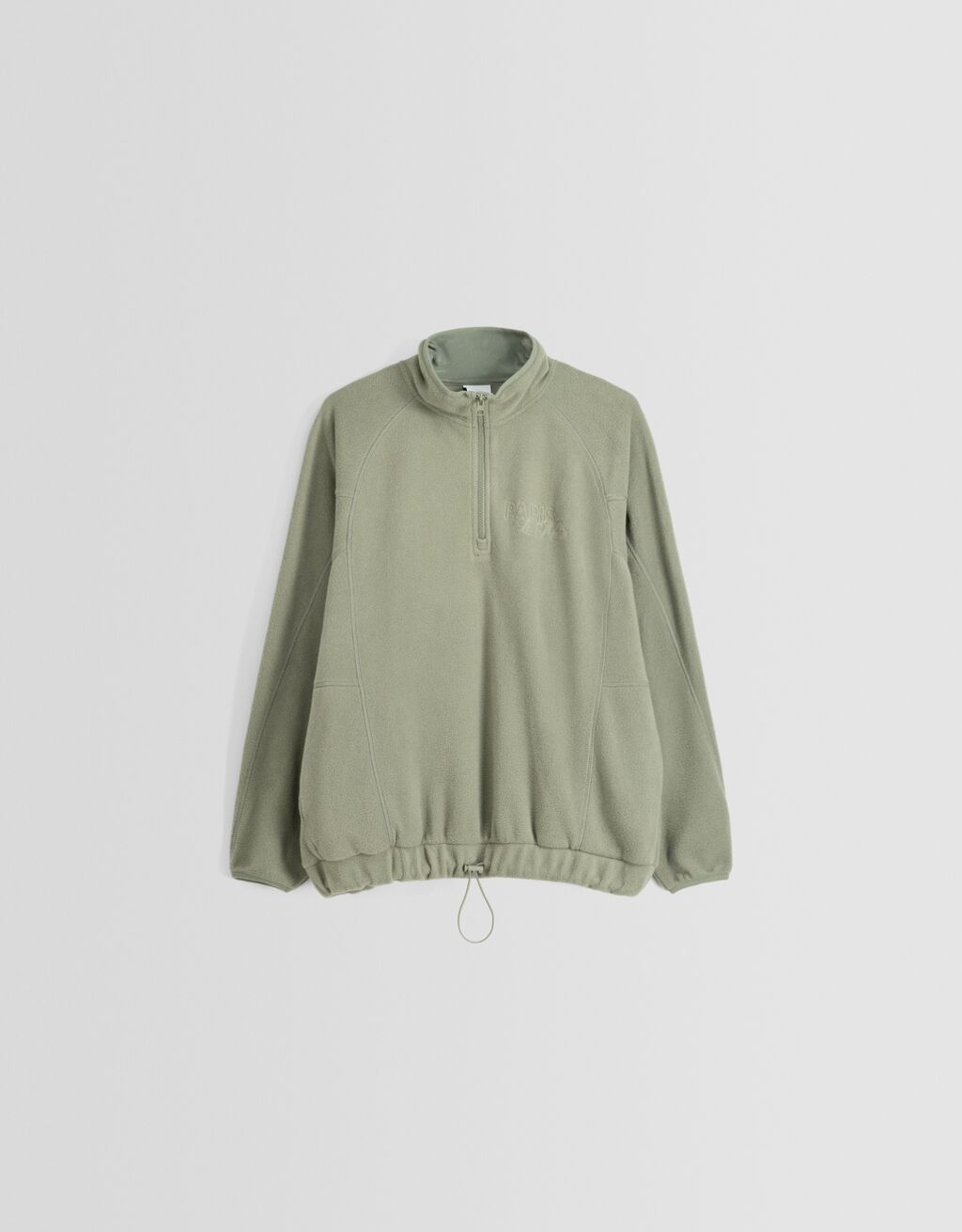 سويت شيرت فليس مطرز بسحّاب-كاكي-4