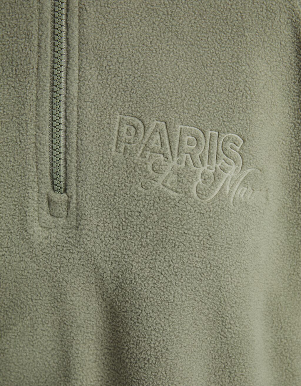 سويت شيرت فليس مطرز بسحّاب-كاكي-6