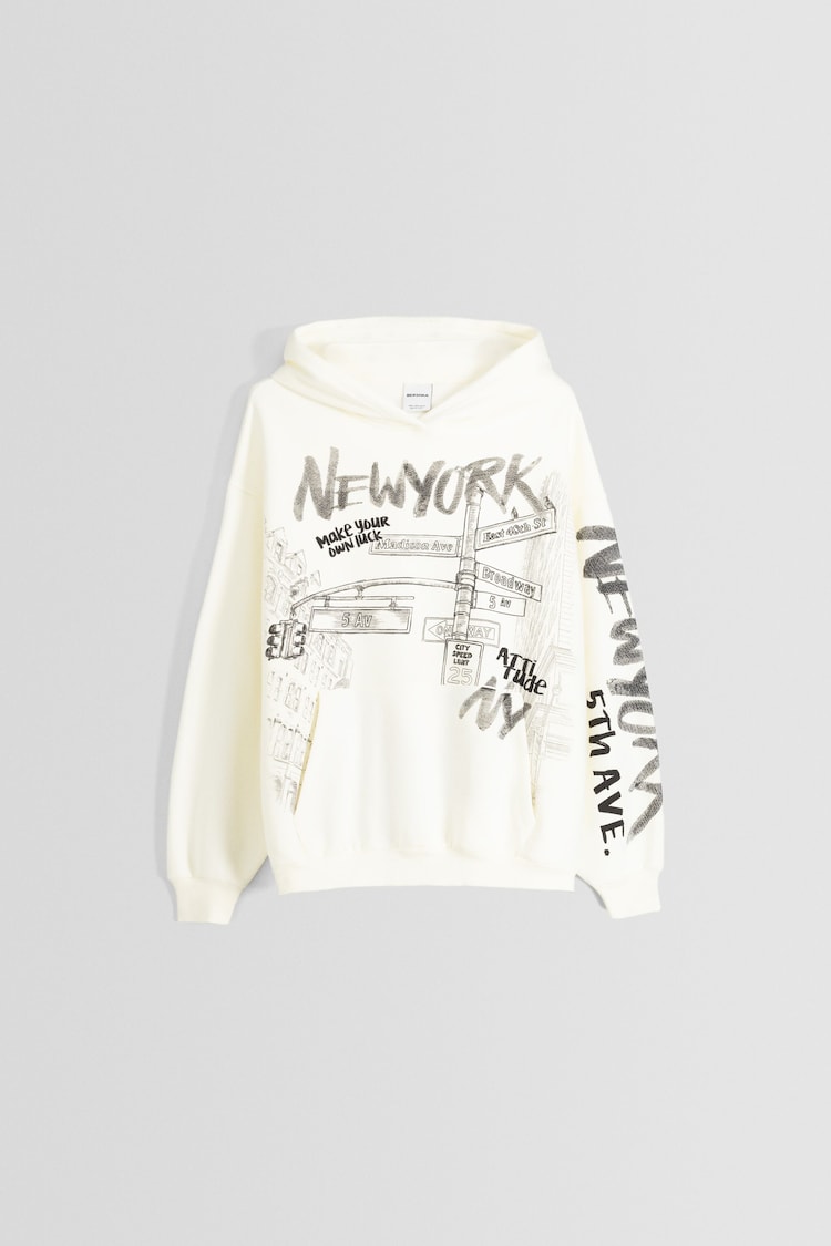 Oversize hoodie with New York print
