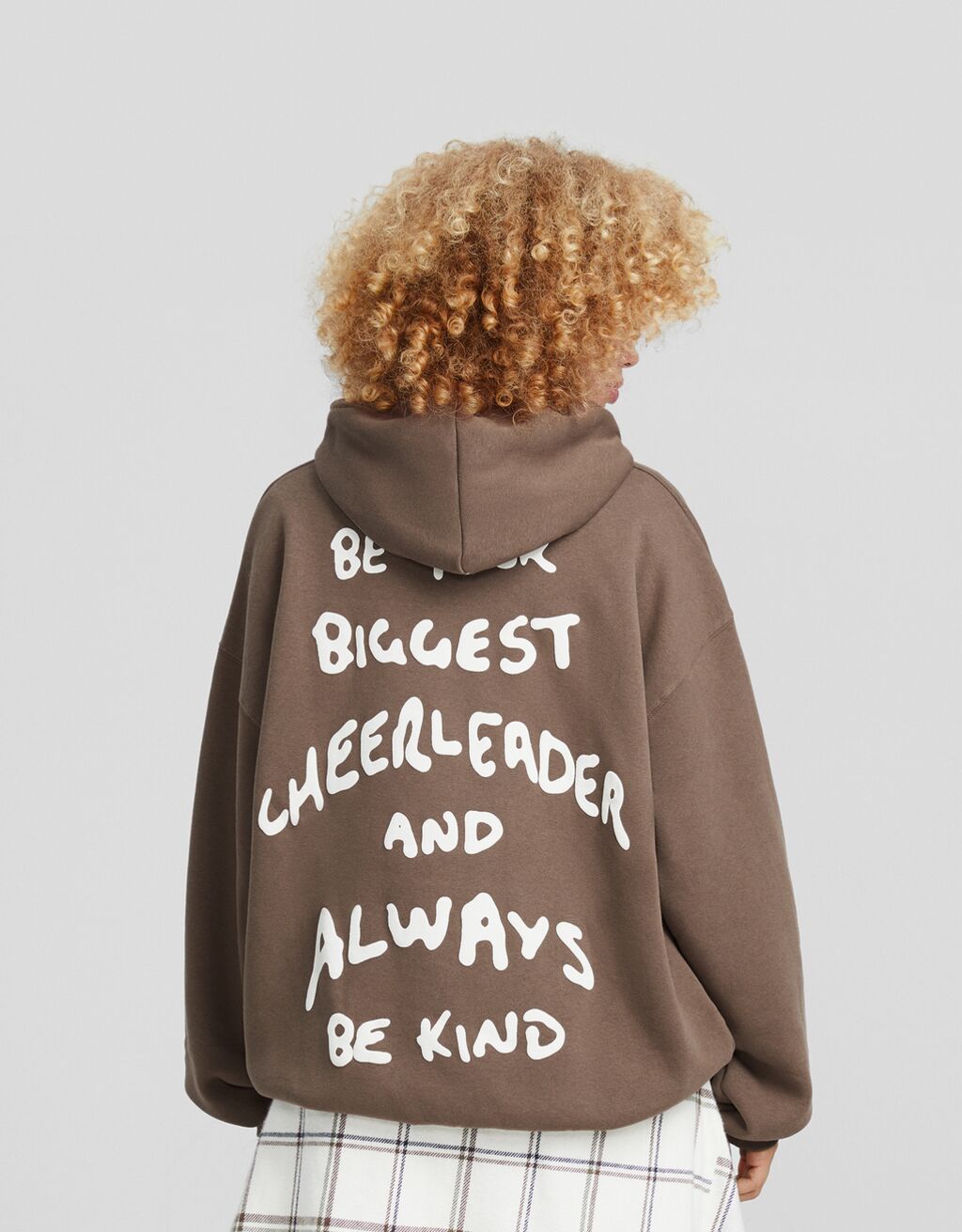 Sweat capuche imprimé-Marron-1