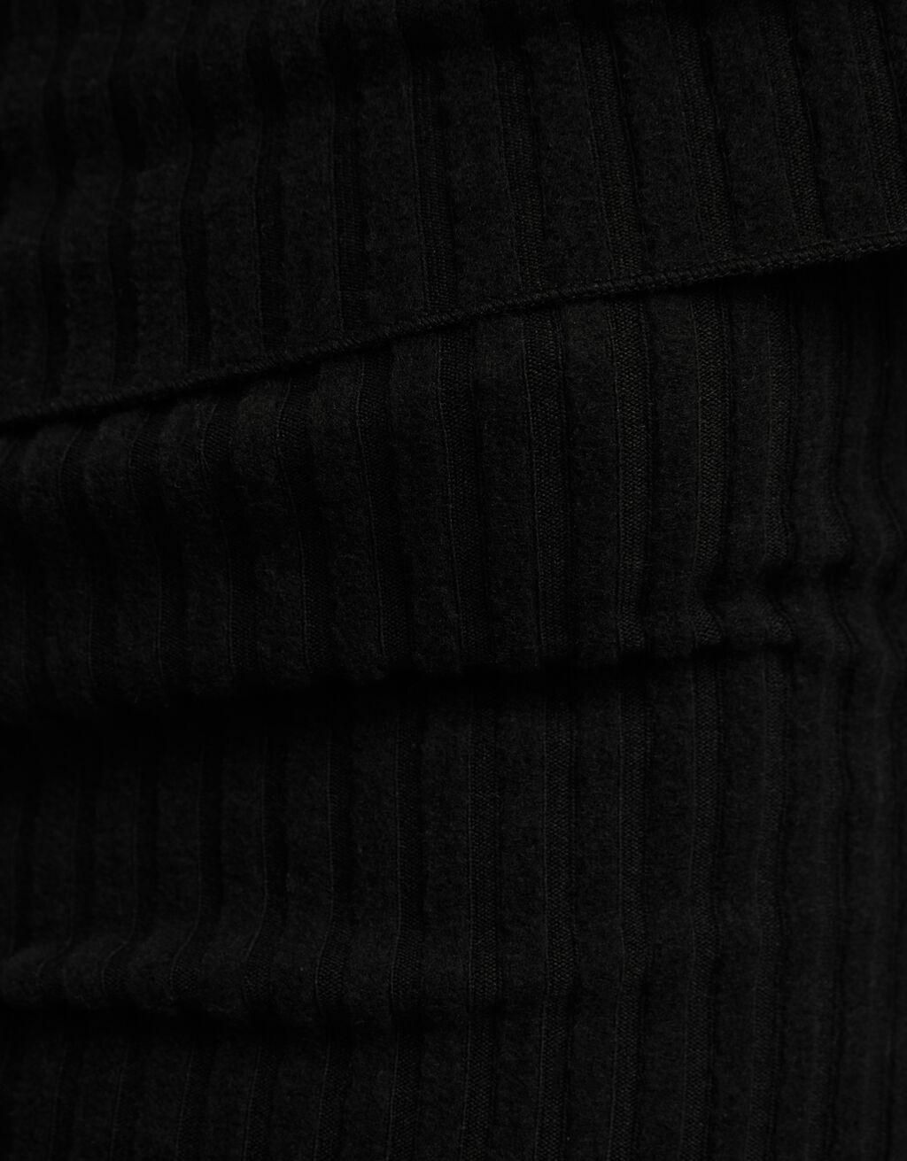 Ribbed long sleeve Bardot T-shirt-Black-5