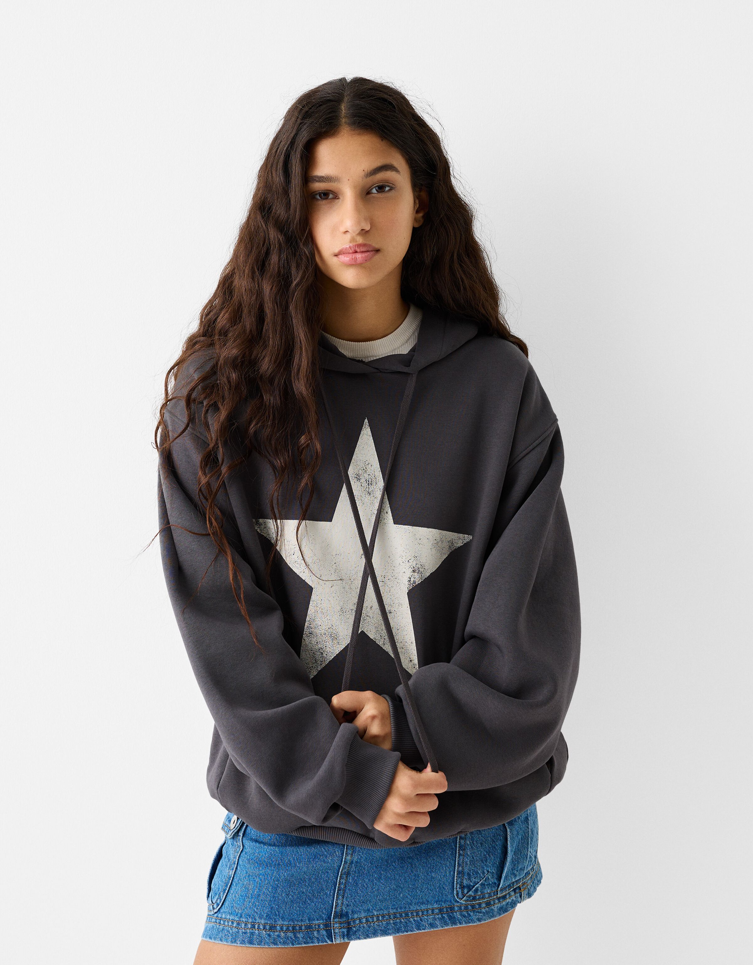 Long hoodie outlet bershka