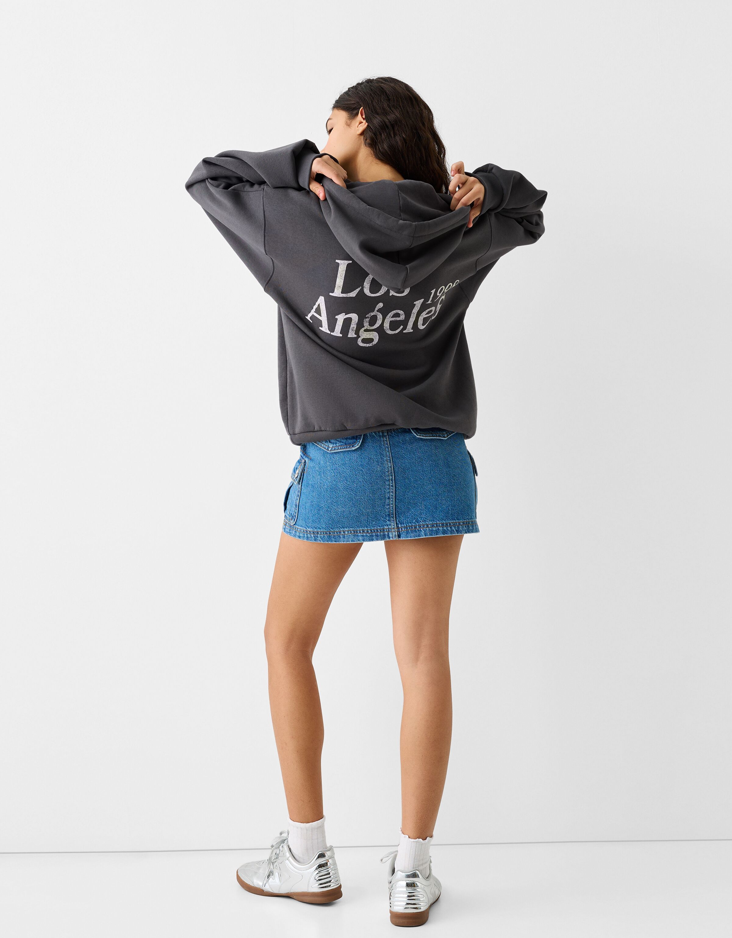 Bershka printed online hoodie