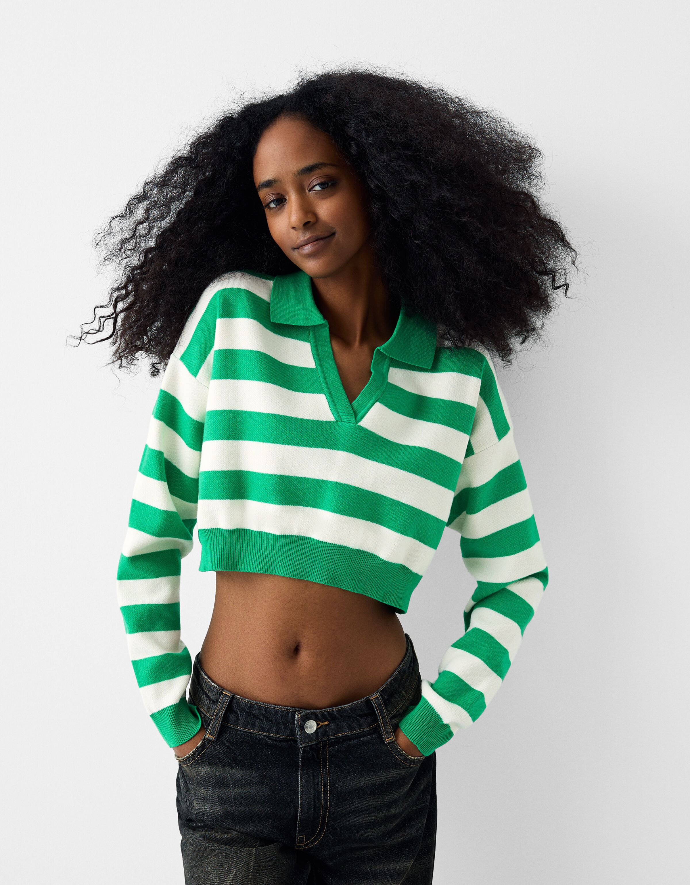 Cropped clearance polo jumper