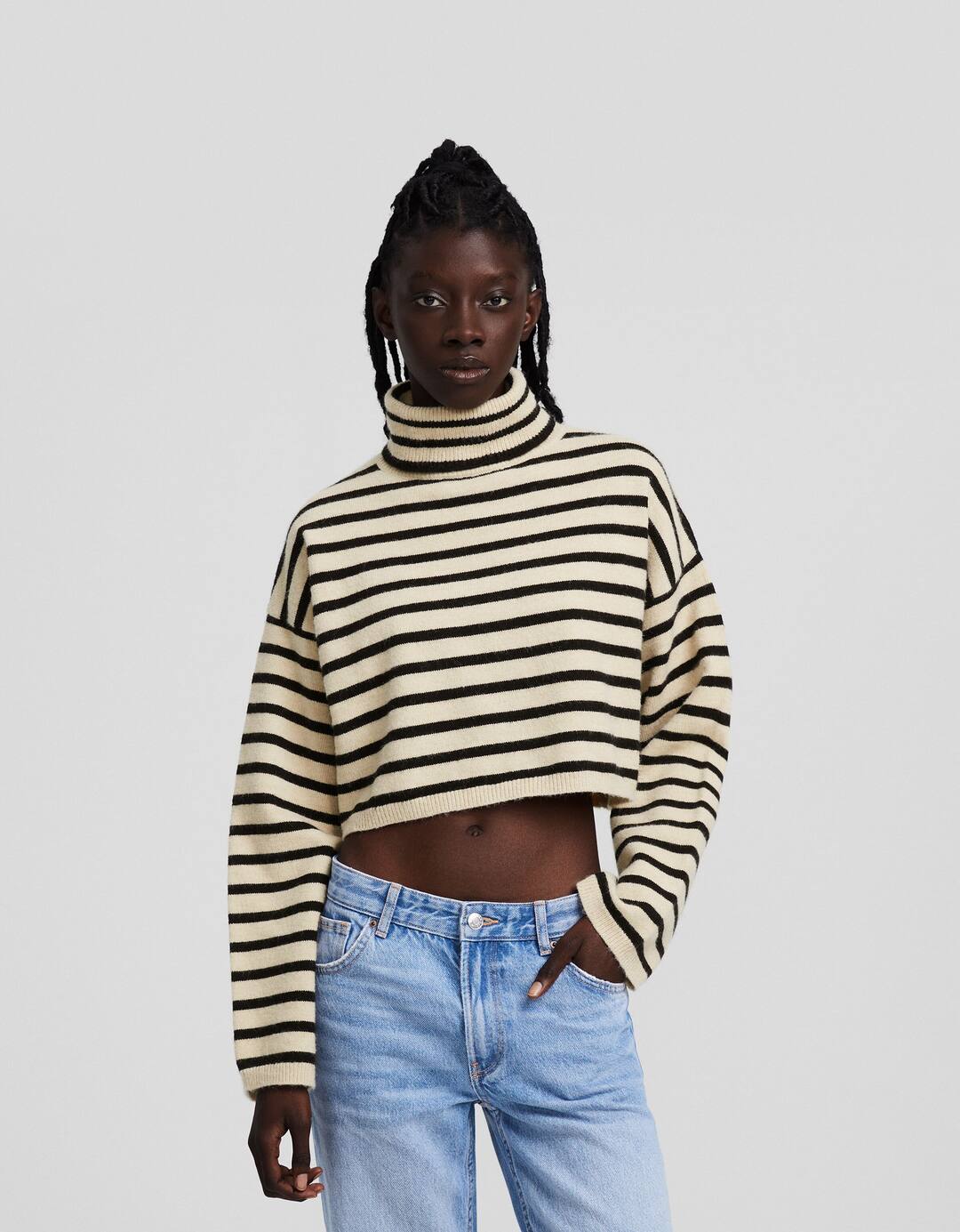 Raised neck jumper