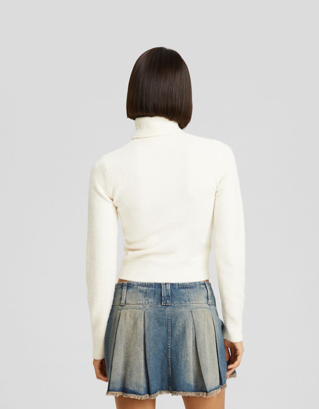 Pull en à col montant-Écru-1