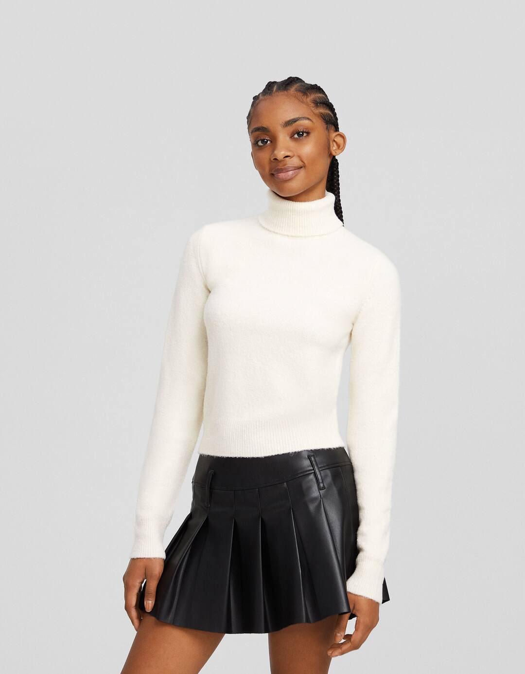 Raised neck jumper