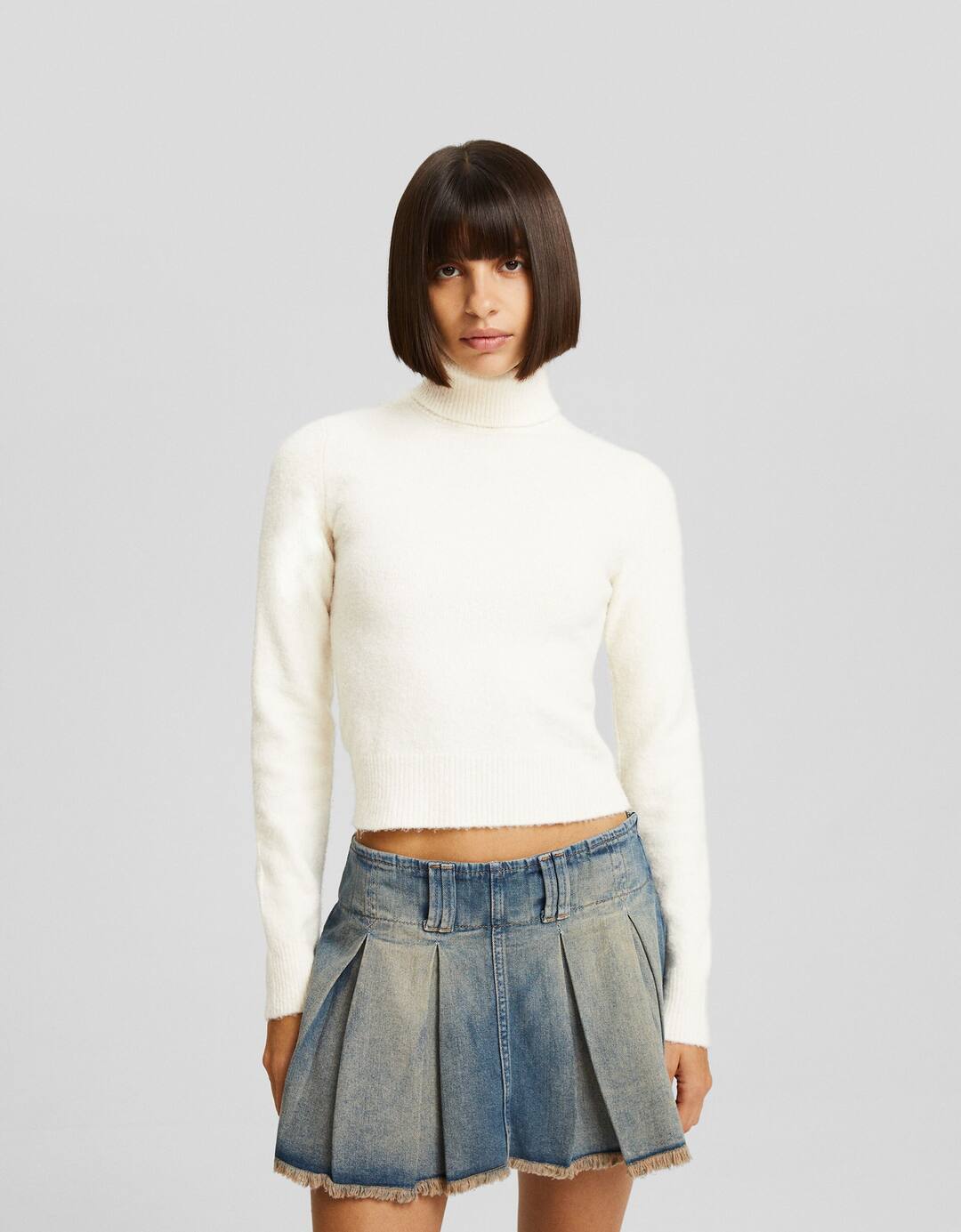 Raised neck jumper
