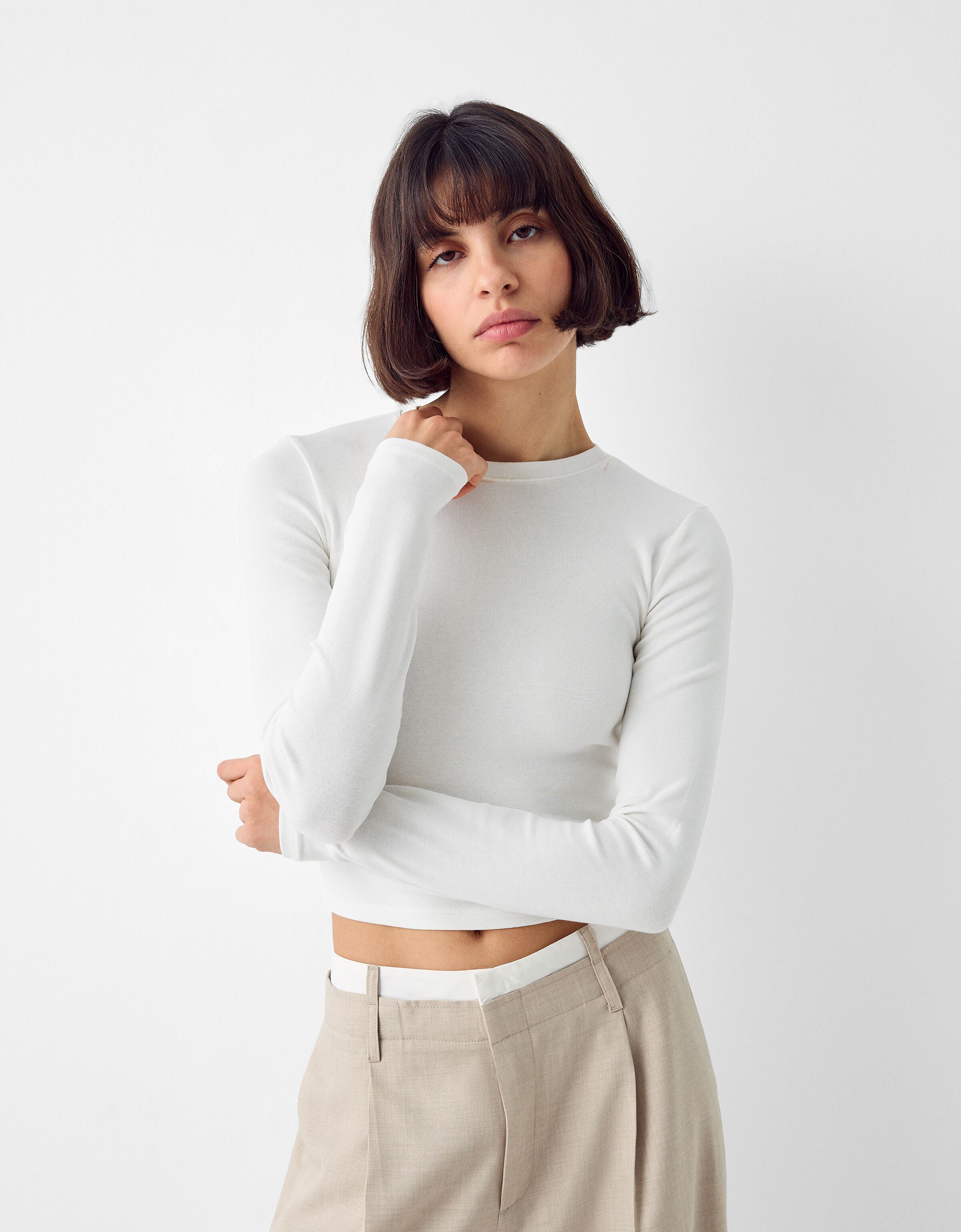 Long sleeve T shirt Women Bershka