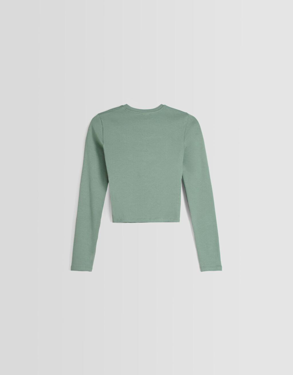 T-shirt manches longues col rond-Kaki-5