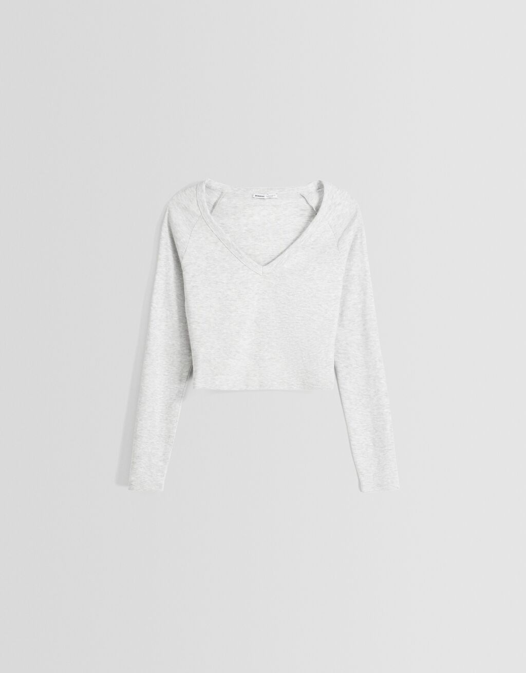 Long sleeve V-neck T-shirt - Women | Bershka