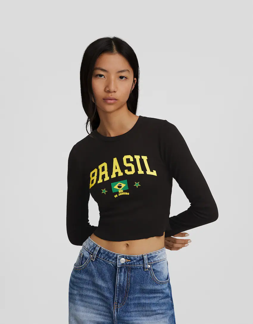 T-shirt Brésil manches longues