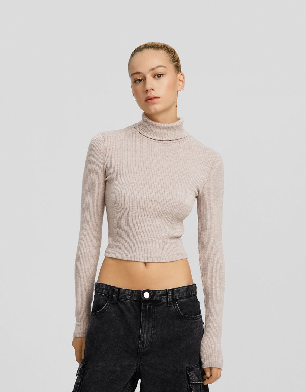 Pull en à col montant-Camel-0