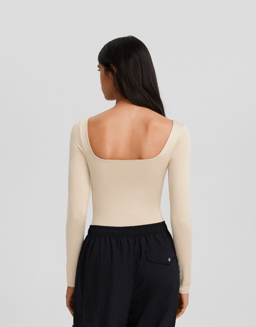 Body à manches longues-Camel-1