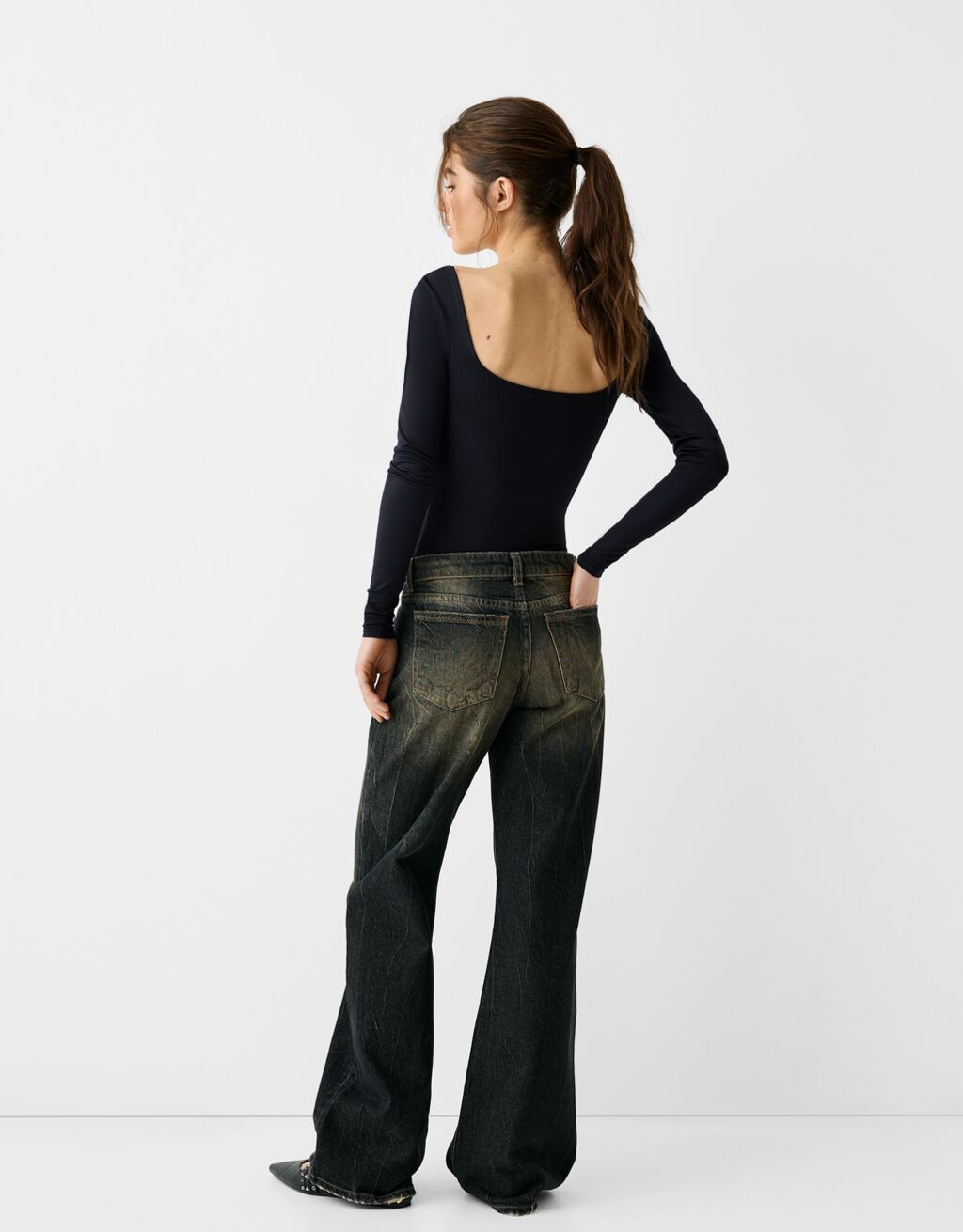 Long sleeve bodysuit-Black-1