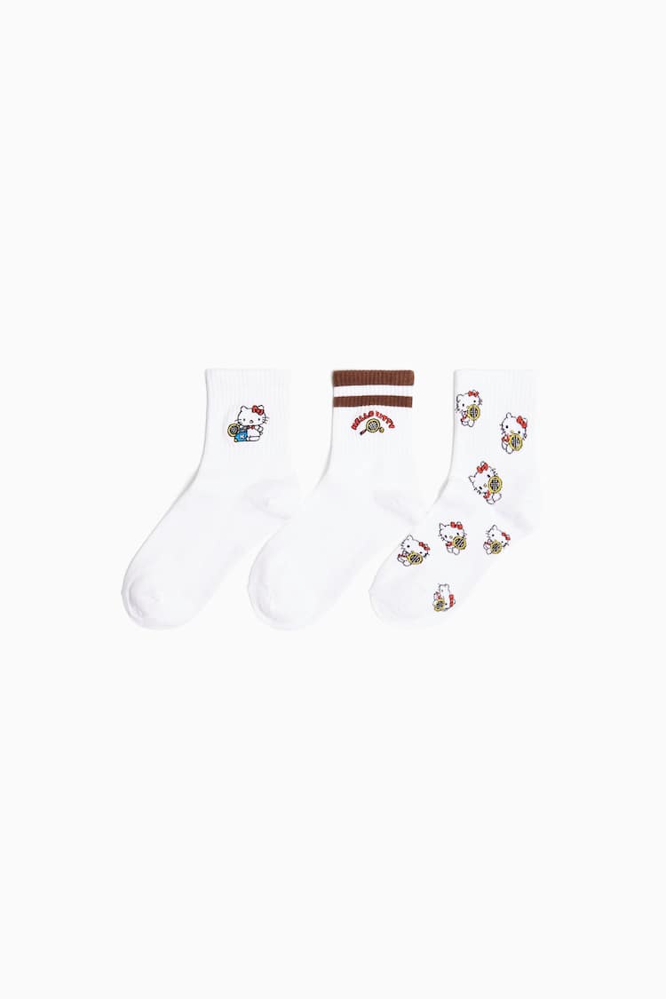 Pack of 3 embroidered Hello Kitty socks