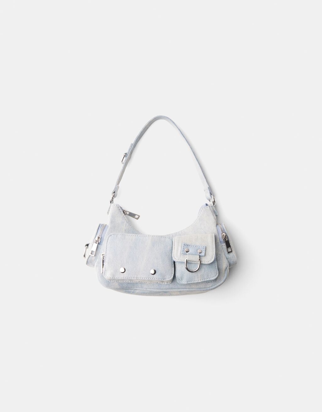 Denim multi-pocket shoulder bag - Women | Bershka