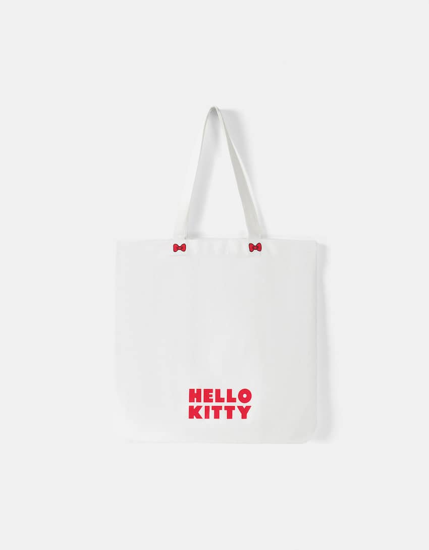 Hello Kitty printed tote bag-White-4