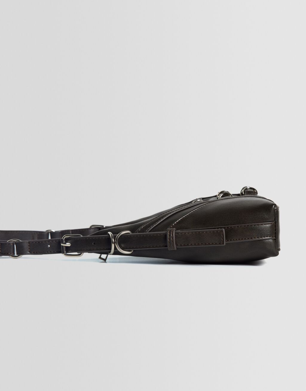 Shoulder bag with faded-effect detail-Dark grey-2