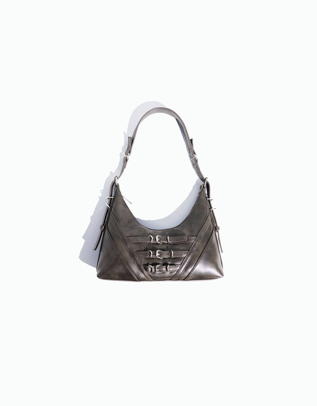Shoulder bag with faded-effect detail