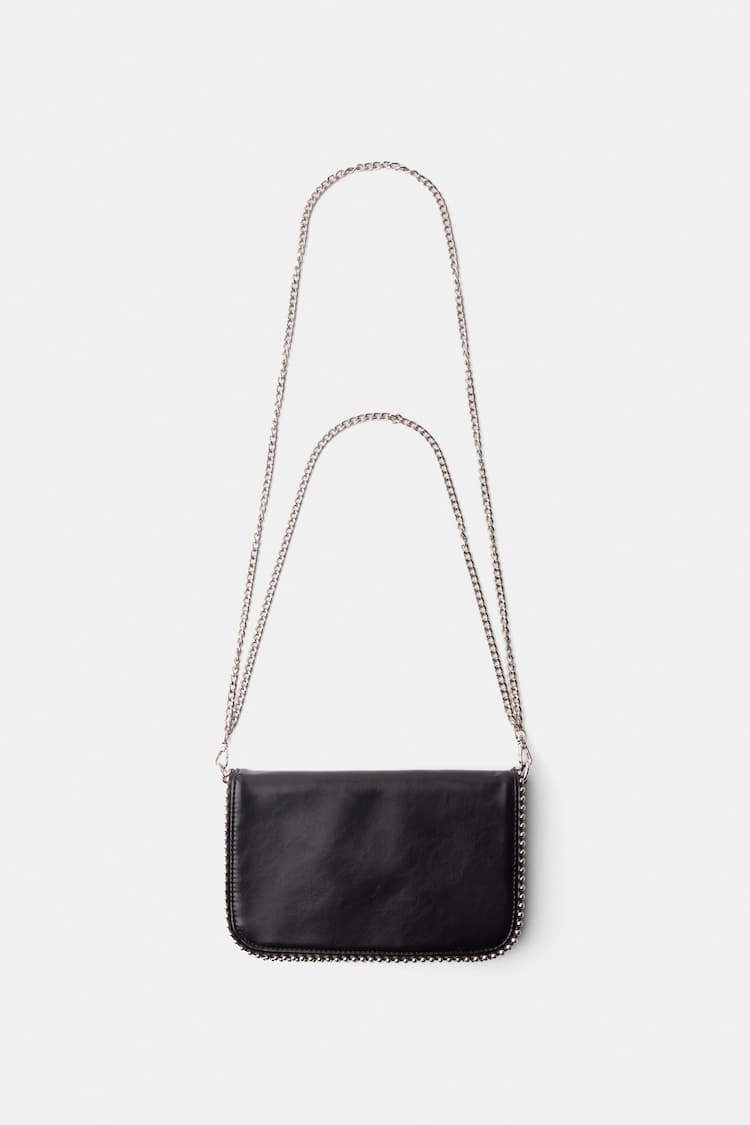 Multi-way leather effect crossbody bag with detail