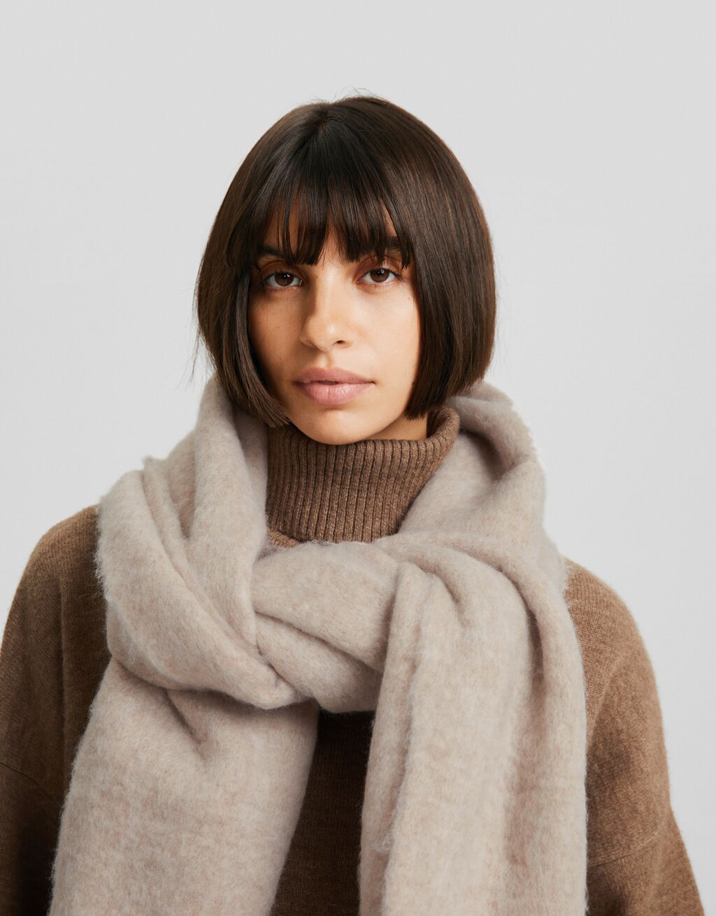 Écharpe unie-Sable-1