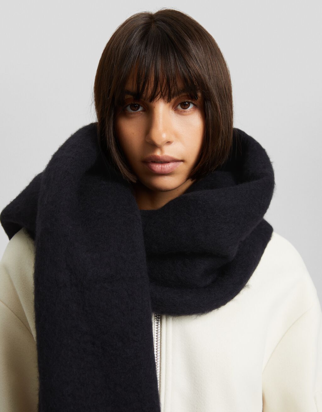 Écharpe unie-Noir-1