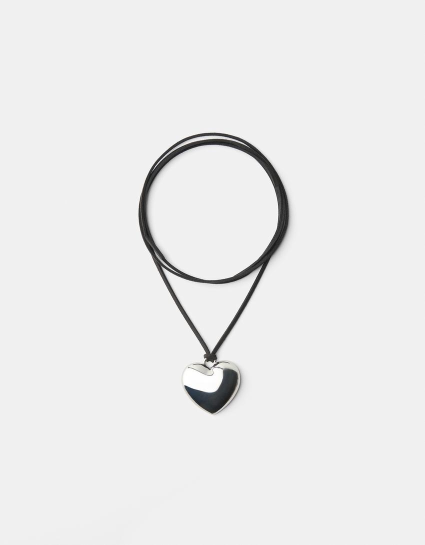 Collier corde cœur-Argent-0