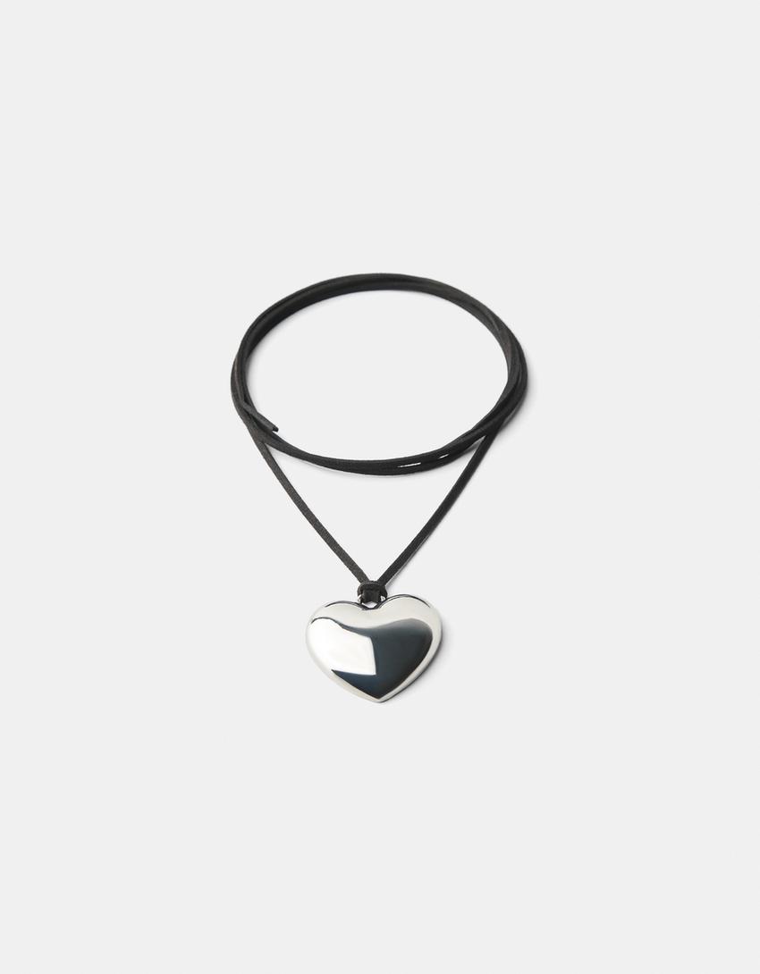 Collier corde cœur-Argent-4