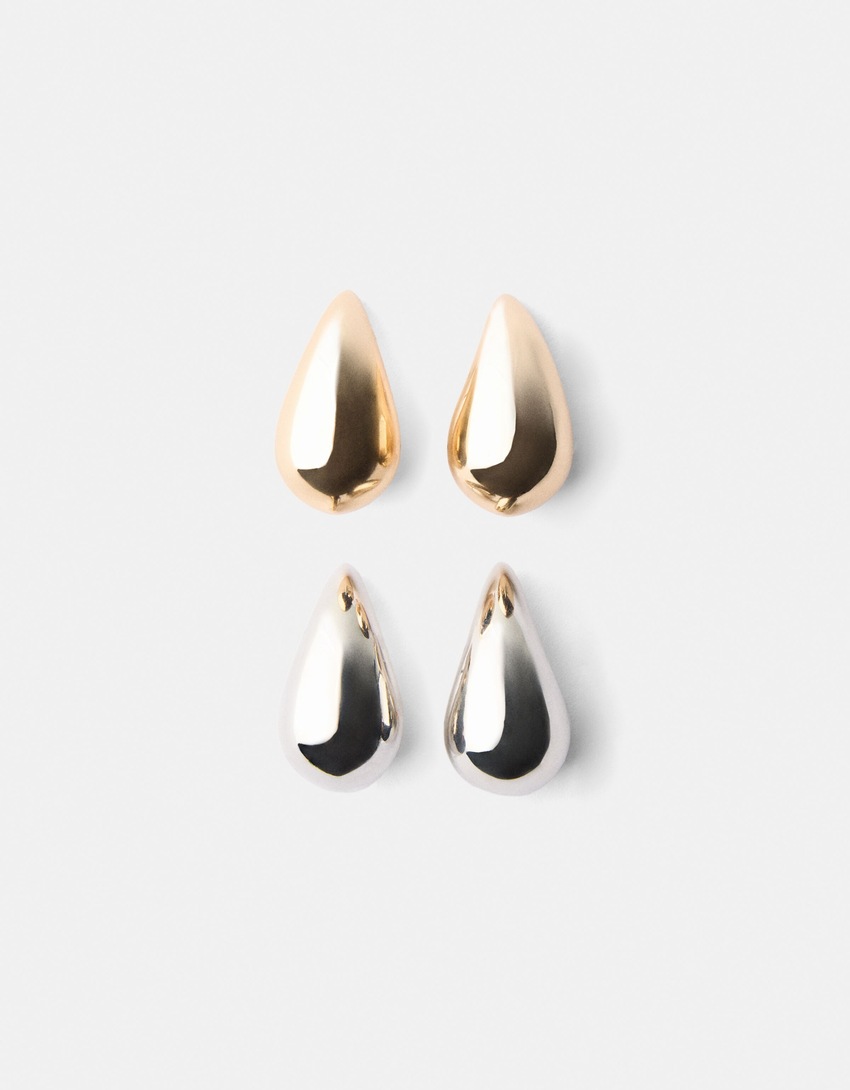 Pack 2 boucles d’oreilles goutte-Or-0