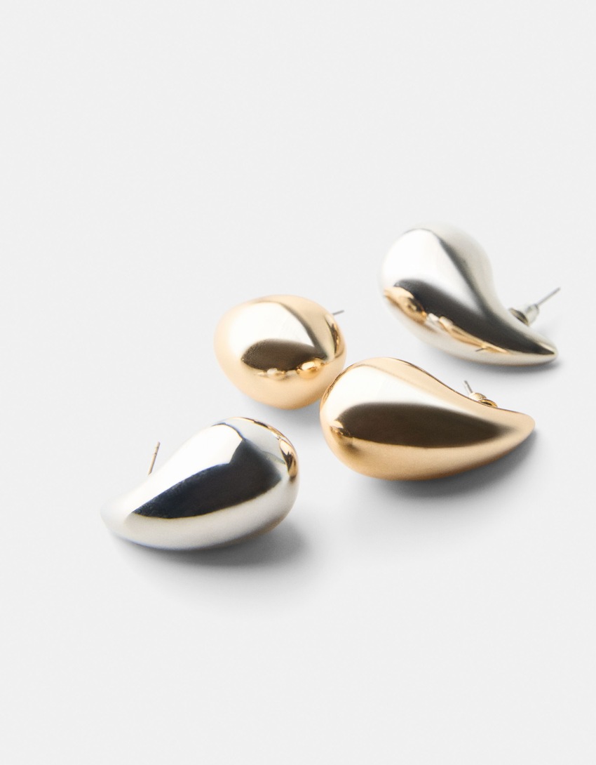 Pack 2 boucles d’oreilles goutte-Or-2
