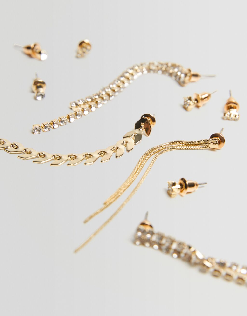 Lot 6 boucles d’oreilles cascade-Or-2