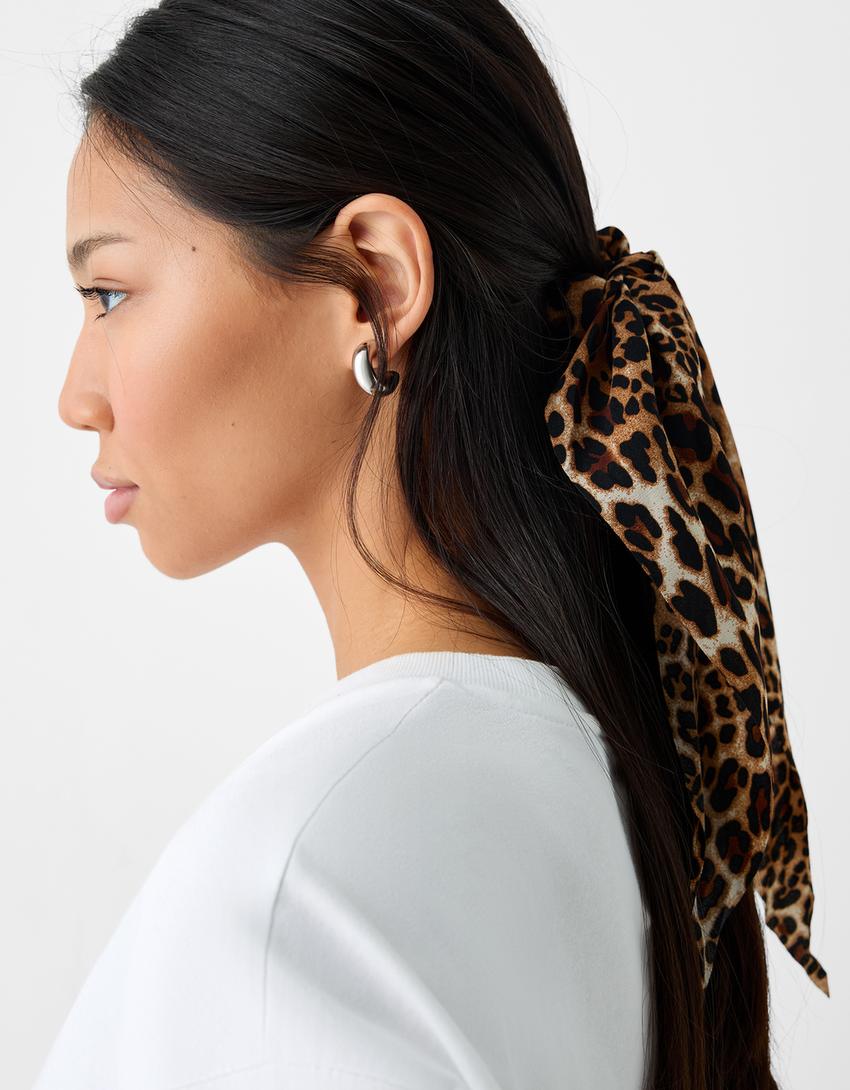 طقم من 2 ربطة شعر بطبعة حيوانية-أسود-3