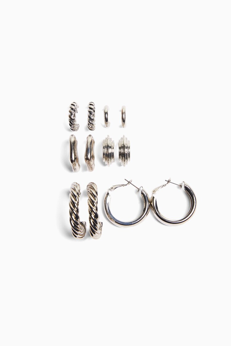 Set of 6 pairs of hoop earrings