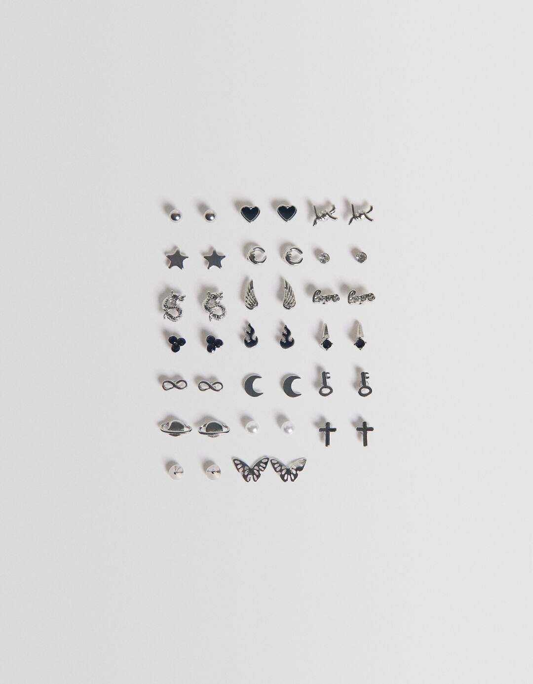 Set of 20 pairs of enamel earrings