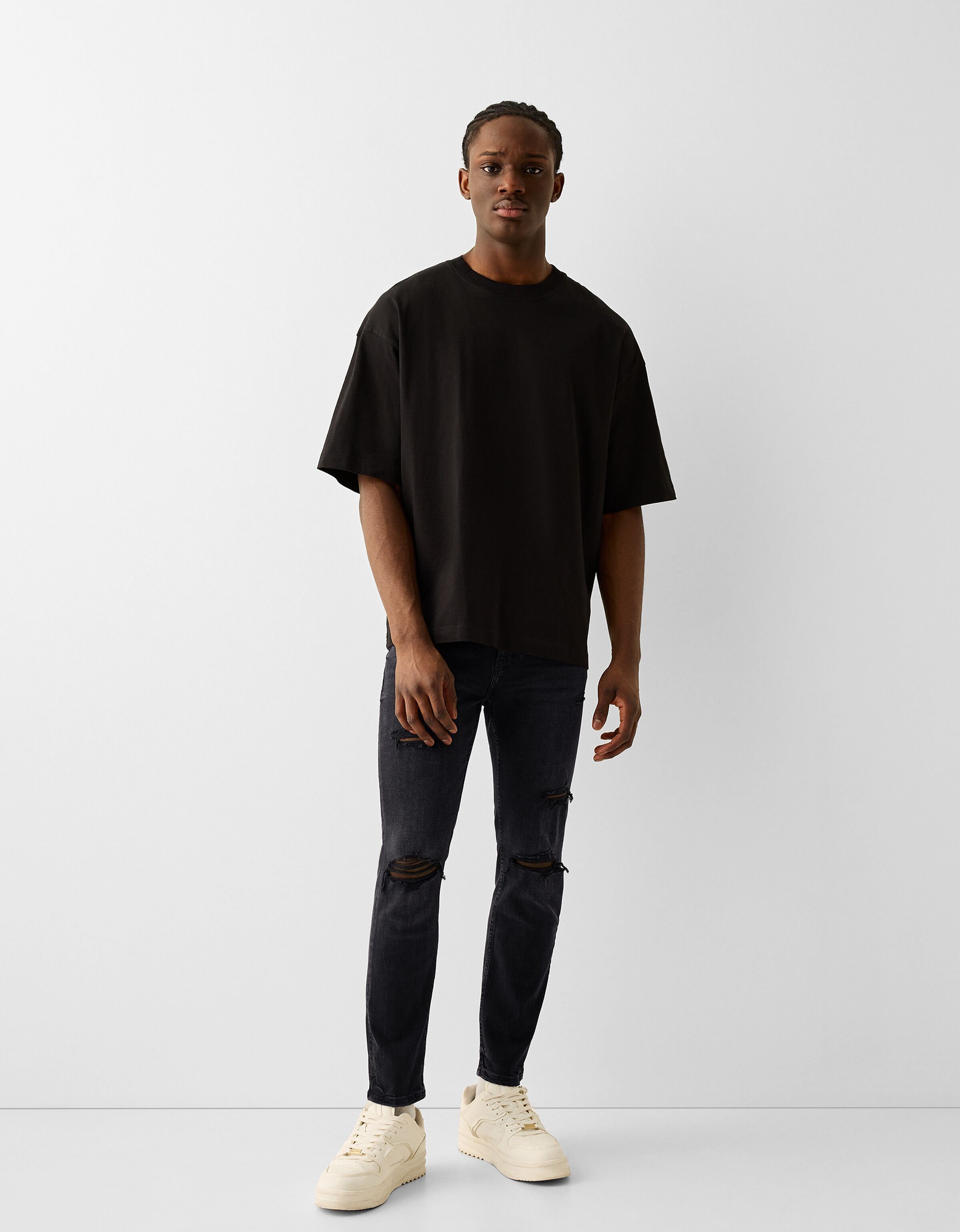 Skinny jeans oversized sales t shirt