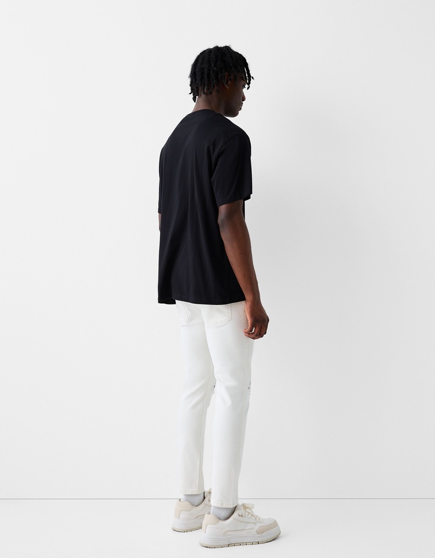 Jeans skinny déchirés-Blanc-2