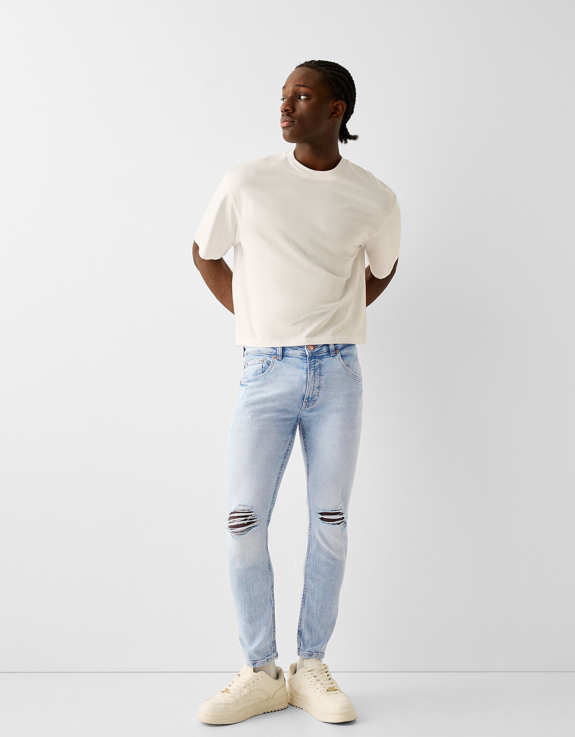 Straight-fit jeans - Denim - Women | Bershka
