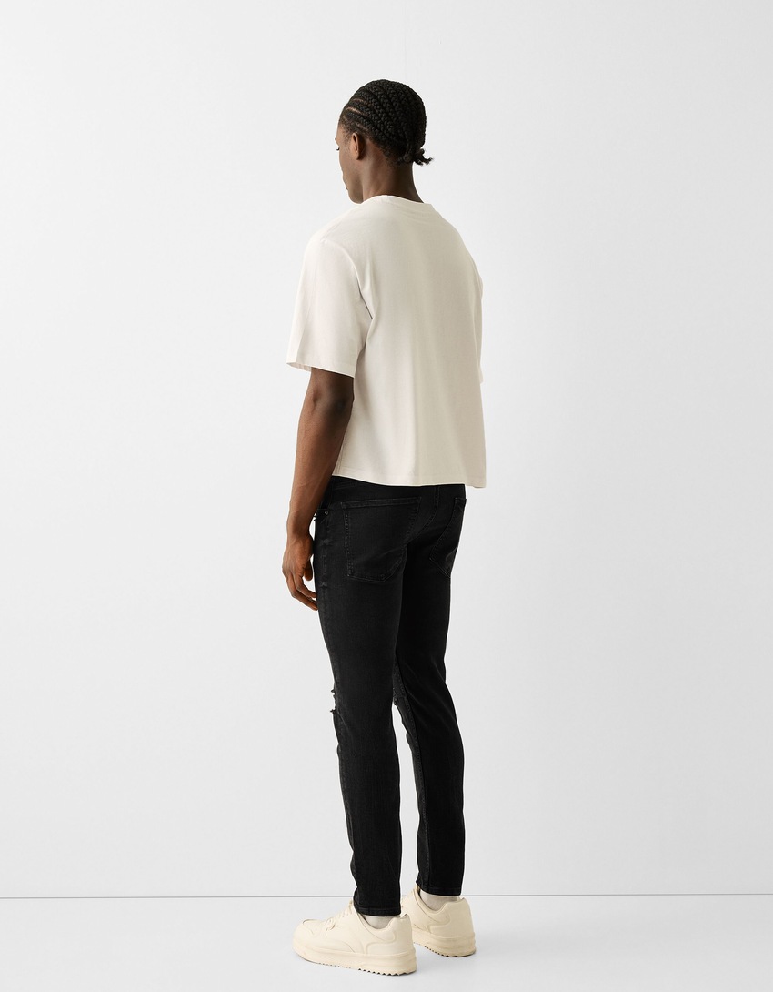 Jeans skinny déchirés-Noir-2